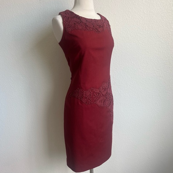 💓Peruvian Connection Burgundy Red Wool Embroidered Sheath Dress - Size 8 - Picture 3 of 16